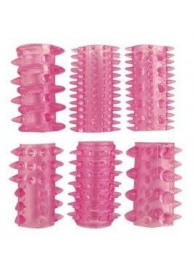 Набор из 6 розовых насадок на пенис - Bior toys - в Москве купить с доставкой