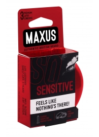 Ультратонкие презервативы в железном кейсе MAXUS Sensitive - 3 шт. - Maxus - купить с доставкой в Москве