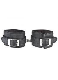 Черные фиксаторы для ног на цепи с мехом внутри - Lux Fetish - купить с доставкой в Москве