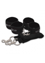 Две пары черных наручников, крепящиеся к матрасу - Lux Fetish - купить с доставкой в Москве