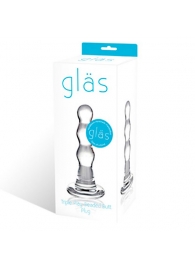 Блестящая прозрачная анальная елочка из стекла, 9 см - Glas