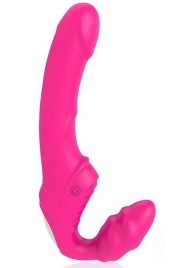 Розовый безремневой страпон с 9 режимами вибрации - Bior toys - купить с доставкой #SOTBIT_REGIONS_UF_V_REGION_NAME#