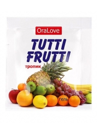 Пробник гель-смазки Tutti-frutti со вкусом тропических фруктов - 4 гр. - Биоритм - купить с доставкой в Москве