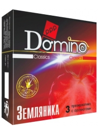 Ароматизированные презервативы Domino  Земляника  - 3 шт. - Domino - купить с доставкой #SOTBIT_REGIONS_UF_V_REGION_NAME#