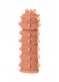 Телесная реалистичная насадка KOKOS Extreme Sleeve 04 с дополнительной стимуляцией - 12,7 см. - KOKOS - в Москве купить с доставкой