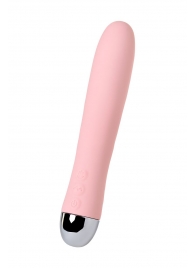 Розовый силиконовый вибратор с функцией нагрева и пульсирующими шариками FAHRENHEIT - 19 см. - ToyFa