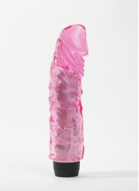 Розовый вибратор-реалистик с венками - 22 см. - 4sexdreaM