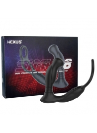 Черная анальная пробка NEXUS SIMUL8 с фиксацией на теле кольцами - Nexus Range - в Москве купить с доставкой