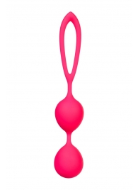 Ярко-розовые вагинальные шарики с петелькой - A-toys