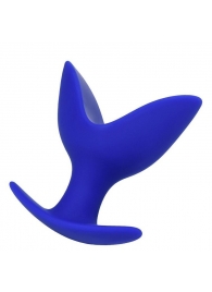 Синяя силиконовая расширяющая анальная втулка Bloom - 9,5 см. - ToyFa