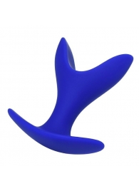 Синяя силиконовая расширяющая анальная пробка Bloom - 8,5 см. - ToyFa