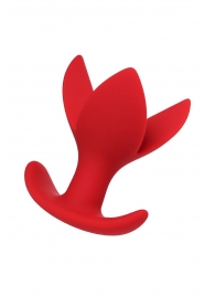 Красная силиконовая расширяющая анальная пробка Flower - 9 см. - ToyFa