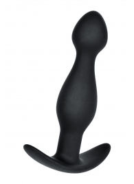 Черная силиконовая анальная пробка с ограничителем - 11,5 см. - A-toys