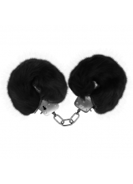 Черные меховые наручники Love с ключиками - Baile - купить с доставкой в Москве