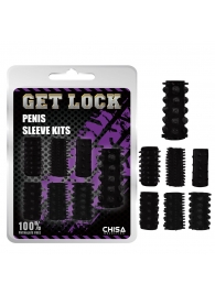 Набор из 7 черных насадок на пенис Get Lock - Chisa - в Москве купить с доставкой