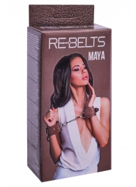 Коричневые кожаные наручники Maya - Rebelts - купить с доставкой в Москве