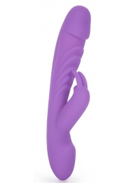 Фиолетовый вибромассажер-кролик с 10 режимами вибрации - 24 см. - A-LOVING