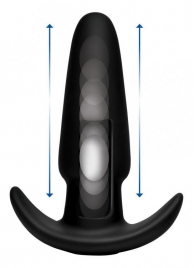 Черная анальная вибропробка Kinetic Thumping 7X Medium Anal Plug - 13,3 см. - XR Brands