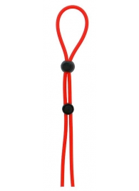 Красное лассо на пенис с двумя бусинами STRETCHY LASSO CAGE - Dream Toys - в Москве купить с доставкой