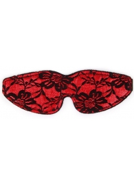 Красная маска на глаза с черным кружевом - Notabu - купить с доставкой в Москве