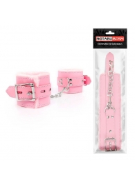 Розовые мягкие наручники на регулируемых ремешках - Notabu - купить с доставкой в Москве