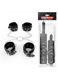 Комплект наручников и оков на металлических креплениях с кольцом - Notabu - купить с доставкой в Москве