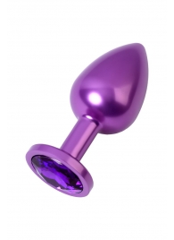 Фиолетовый анальный плаг с кристаллом фиолетового цвета - 8,2 см. - ToyFa - купить с доставкой в Москве
