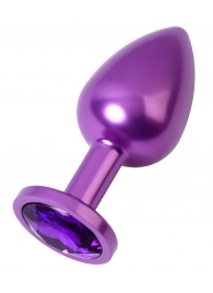 Фиолетовый анальный плаг с кристаллом фиолетового цвета - 8,2 см. - ToyFa - купить с доставкой в Москве