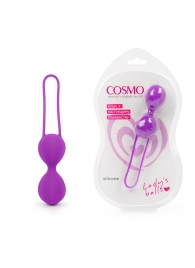 Фиолетовые вагинальные шарики на силиконовом шнурке - Cosmo