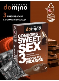 Презервативы для орального секса DOMINO Sweet Sex с ароматом шоколадного мусса - 3 шт. - Domino - купить с доставкой в Москве