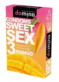 Презервативы для орального секса DOMINO Sweet Sex с ароматом манго - 3 шт. - Domino - купить с доставкой в Москве