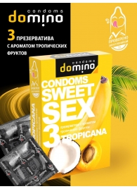 Презервативы для орального секса DOMINO Sweet Sex с ароматом тропических фруктов - 3 шт. - Domino - купить с доставкой в Москве