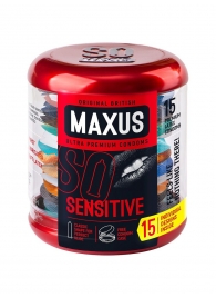 Ультратонкие презервативы в металлическом кейсе MAXUS Sensitive - 15 шт. - Maxus - купить с доставкой в Москве