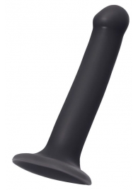 Черный фаллос на присоске Silicone Bendable Dildo M - 18 см. - Strap-on-me - купить с доставкой в Москве