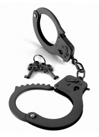Черные металлические наручники - Pipedream - купить с доставкой в Москве