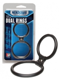 Чёрное двойное эрекционное кольцо Dual Rings Black - Dream Toys - в Москве купить с доставкой