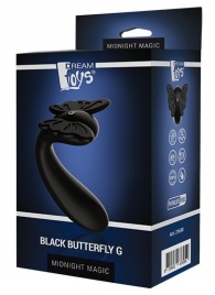 Черный вибромассажер-бабочка BUTTERFLY G - Dream Toys
