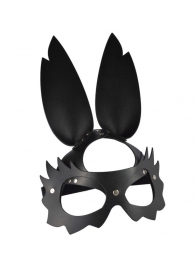 Черная кожаная маска  Зайка  с длинными ушками - Sitabella - купить с доставкой в Москве