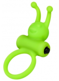 Зеленое эрекционное виброкольцо на пенис Cock Ring - A-toys - в Москве купить с доставкой