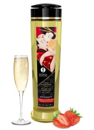 Массажное масло с ароматом клубники и шампанского Romance - 240 мл. - Shunga - купить с доставкой в Москве
