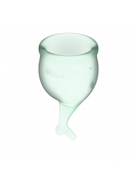 Набор зеленых менструальных чаш Feel secure Menstrual Cup - Satisfyer - купить с доставкой в Москве