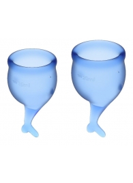 Набор синих менструальных чаш Feel secure Menstrual Cup - Satisfyer - купить с доставкой #SOTBIT_REGIONS_UF_V_REGION_NAME#