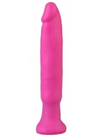 Ярко-розовый анальный стимулятор без мошонки - 14 см. - Джага-Джага