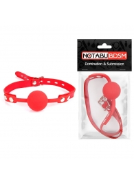 Красный силиконовый кляп-шарик на регулируемом ремешке - Notabu - купить с доставкой в Москве