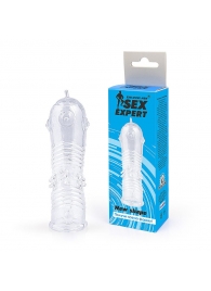 Прозрачная закрытая насадка на пенис с шипиками - 12,5 см. - Sex Expert - в Москве купить с доставкой