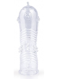 Прозрачная закрытая насадка на пенис с шипиками - 12,5 см. - Sex Expert - в Москве купить с доставкой