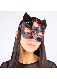 Черно-красная игровая маска с ушками - Notabu - купить с доставкой в Москве