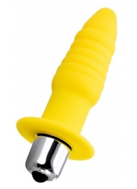 Желтая анальная вибровтулка Lancy - 11 см. - ToyFa