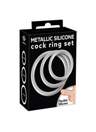 Набор из 3 эрекционных колец под металл Metallic Silicone Cock Ring Set - Orion - в Москве купить с доставкой