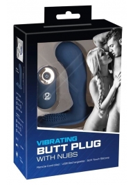 Синий вибростимулятор простаты Vibrating Butt Plug - 11,7 см. - Orion - в Москве купить с доставкой